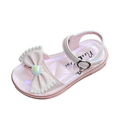 China Massage 2022 summer new Korean version of the soft lower arc princess shoes bow large non-slip children's beach shoes for sale