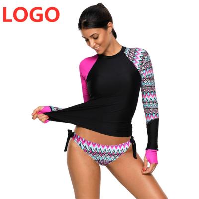 China Breathable Women's Color Printing Long Sleeve Swimwear, Women's Beach Swimsuit for sale