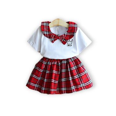 China Summer Dress MIDI Skirt Suit Girls College Casual Style Under-Pleated Skirt Two Piece Set New for sale