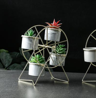 China Modern Ceramic Ferris Wheel Design Stacked Thai Flower Pot for sale