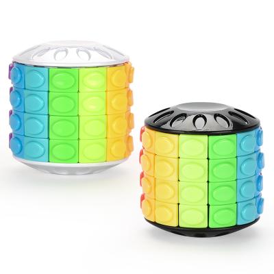 China ABS plastic new arrivals 12 colors rubicks cube spin slide puzzle fidgety person educational toys for kids for sale