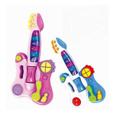 China Toy Pop Baby Musical Plastic Electronic Guitar with Light Music Baby Toys for sale