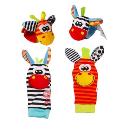 China Hot Selling Newborn Baby Viable Ratchet Stuffed Animal Education Toy For Toddlers Baby Socks Wrist Strap Toys for sale