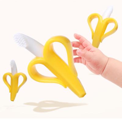 China Soft Toy BPA Free Custom Silicone Teething Toys Fruit Baby Teether For Infant Chewing Toys Babies Toothbrush for sale