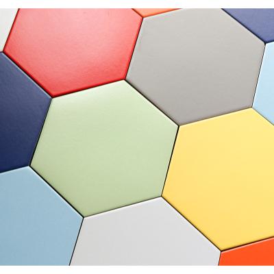 China Mid Century Modern Colorful Anti-Slip Gloss Kitchen Bathroom Matte Ceramic Hexagon Mosaic Tile for sale