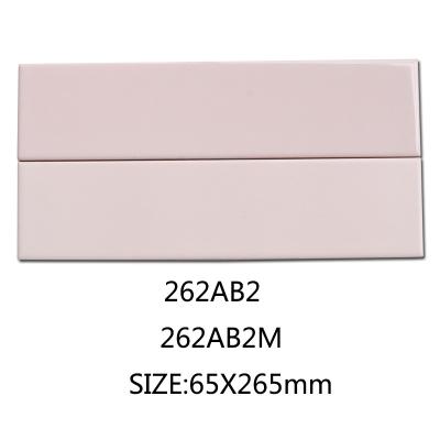 中国 New design metallic pure color glazed tiles restaurant pink commercial floor tiles and wall tiles with size 65x265mm 販売のため