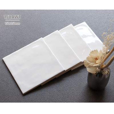 China Foshan factory direct sale modern ceramic glossy white glazed tile 150*150mm for sale