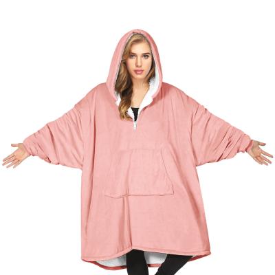 China Women\Men Anti-Wrinkle Sherpa Hoodie Sweatshirt Dress, Casual Fleece Pullover Sweater With Kangaroo Pocket, One Size for sale