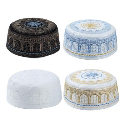 China Low MOQ Striped Wholesale Embroidered Islamic Muslim Men Hat for sale