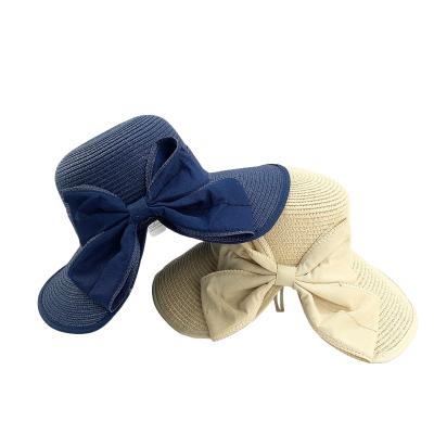 China Factory Summer Widebrim Straw Hat Hot Sale Custom Made Casual Bowknot Straw Hats for sale