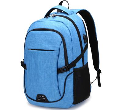 China With USB Water Resistant Polyester Softback Blue Business Casual Backpack With Usb Charging Port for sale