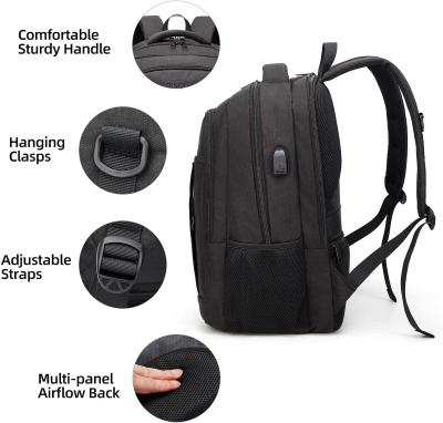 China With USB Waterproof Multifunctional Unisex Black Travel School Business Backpack 2021 Large for sale