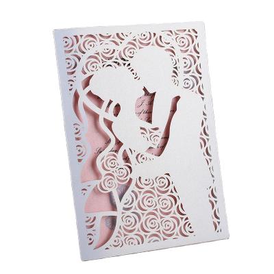 China European high quality cheap price luxury laser cut unique groom and bride wedding invitations for sale