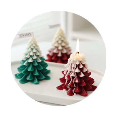 China Birthdays Wholesale Custom Home Decor Light Christmas Natural Soy Wax Candles Christmas Tree Candle Decoration for sale