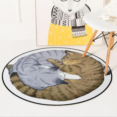 China Kids Room Cat Round Mattress Bedroom Cute Sleeping Living Room Tea Table Basket Anti-Slip Hanging Mat for sale