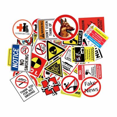 China Wholesale Customizable Waterproof Hot Selling PVC Graffiti Car Stickers or Computer Accident Pattern Warning Sticker for sale