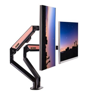 China Dual Aluminum Desktop LCD Display Led Monitor Arm Desk Mount Stand for Laptop and Tablet for sale