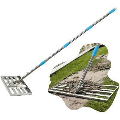 China Golf Collapsible Leveling Tool Foldable Easy Carry Stainless Steel Sand Gravel Lawn Leveling Garden Green Tools for sale