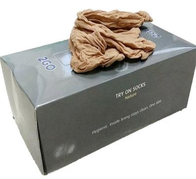 China Regular 72 Pieces A Box Newcomer Distributor Nude Try On Socks With Box 72pieces Size Longer for sale