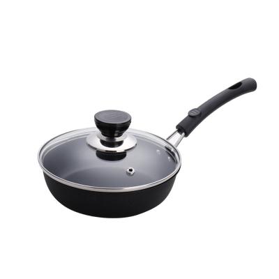 China Large Pot Fry Pans Iron Metal Cover Silicone Handle Non-Stick Refining Anti Scalding Oil Free Cookware Viable Cookware With Cover for sale