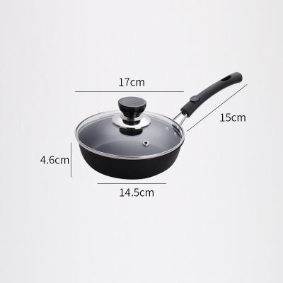 China Viable Small Size Kitchen Cooking Nonstick Pot Frying Pans Iron Metal Cover Silicone Handle Refining Anti-Scalding Oil Free Cookware for sale