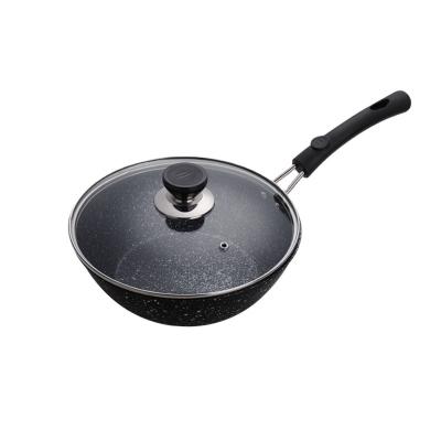 China 21cm Pan Medical Frying Pan Medical Wheat Wheat Nonstick Mineral Stone Viable Metal Cover Non-Stick Anti-Scalding Frying Pan for sale