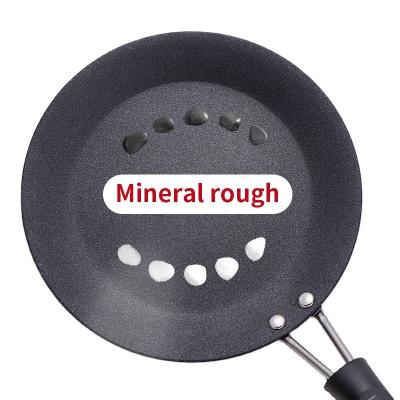 China Viable Mini Kitchen Nonstick Fry Pan Refined Non Iron Metal Cover Pancake Steak Silicone Handle Oil Stick Anti Scalding Frying Pan for sale