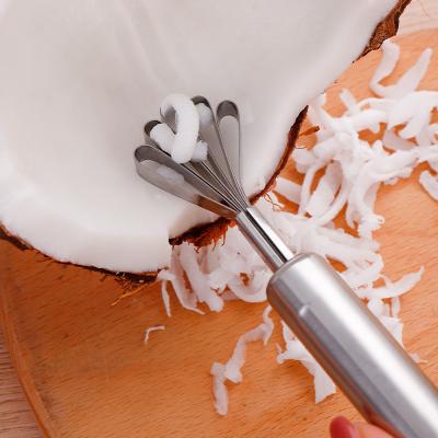 China Viable Mini Portable Hand Beater Yogurt Cream Egg Scraper Coconut Stainless Steel Instrument Kitchen Mixer for sale