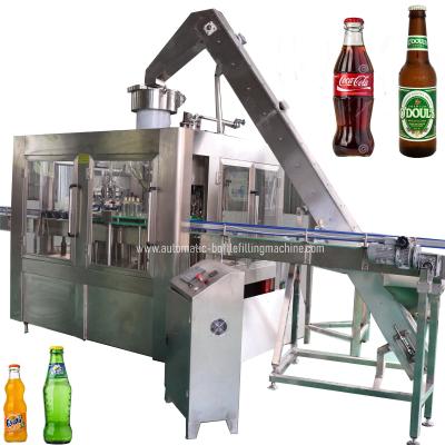 China SUS304 Carbonated Glass Bottle Filling Line With Touch Screen for sale