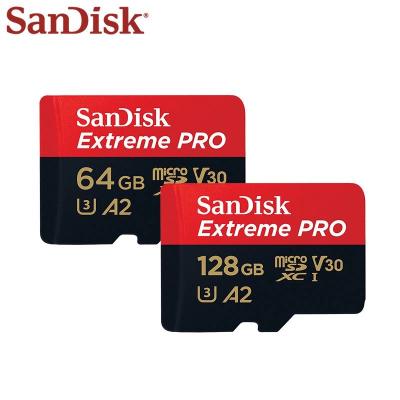 China 100% Plastic Original SanDisk SD Card 64gb 128gb 256gb Extreme Micro Memory Card Pro Up To 170m/s C10 A2 V30 U3 With Adapter for sale