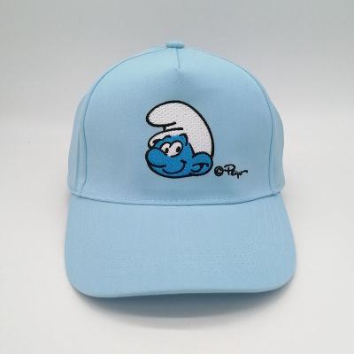 China High Quality 6 Panel Sky Blue Cotton Summer Sport Hard Hat Baseball Cap Adjustable And Hat With Embroidery Custom Logo for sale