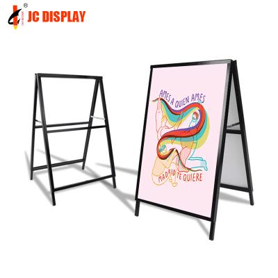 China Luxurious Flexible Trade Show Iron Double Side Flip Cover Advertising Board Poster Stand For Restaurant for sale