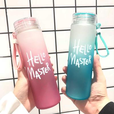 China Feiyou Viable 400ml BPA Free Viable Glass Frosted Creative Eco Friendly Water Bottles With Custom Logo for sale