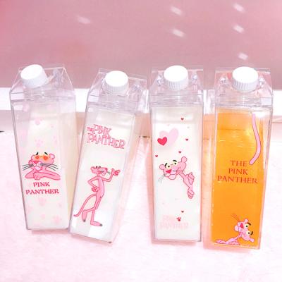 China Cheap Viable Rectangle 500ml Plastic Transparent Bottle Milk Carton Water Bottle Plastic Water Bottle for sale