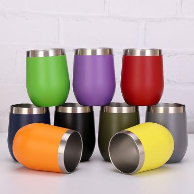 China Feiyou Eco Friendly Sustainable BPA Free Double Wall Stainless Steel Wine Tumbler Custom Stemless Wine Glass for sale