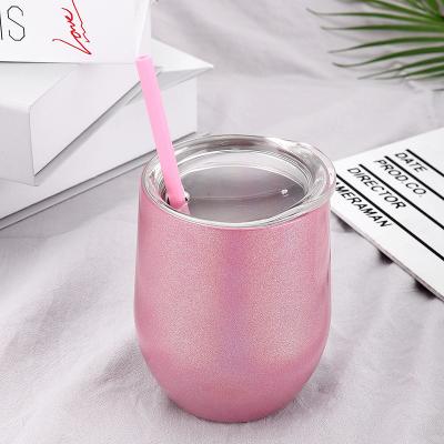 China Wholesale BPA Free Stainless Steel Coffee Cup Double Wall Vacuum Viable Stemless Wine Glass Mugs for sale