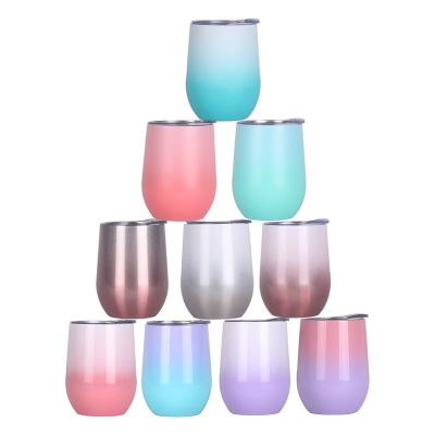 China Feiyou Double Wall Egg Shape Stainless Steel Wine Tumbler Viable Cups Insulated Water Cup 12oz Tumbler for sale