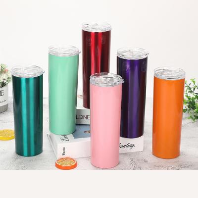 China Feiyou Custom Double Wall 20oz Double Wall Vacuum Insulated Cup 304 Stainless Steel Straight Tumbler With Lid And Straw for sale