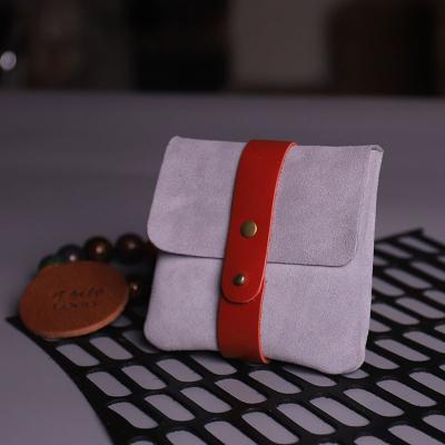 China Newest Gray Jewelry Leather Pouches Storage Lightweight Dustproof Bag Custom Logo Bracelet Gift Jewelry Packaging for sale