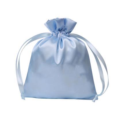 China Newest Small Dustproof Hair Storage Drawstring Pouch Satin Jewelry Drawstring Pouch Bag With Custom Logo for sale