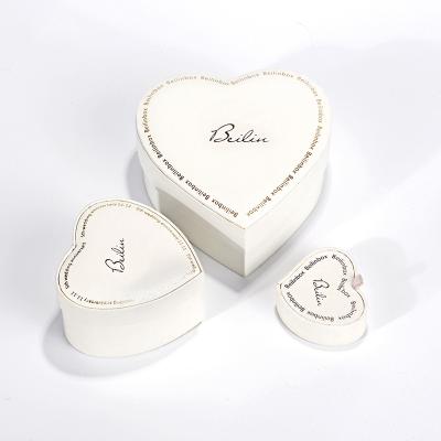 China INS Black Custom Heart Shaped Jewelry Box Jewelry Box Earring Packaging Gift Box for sale