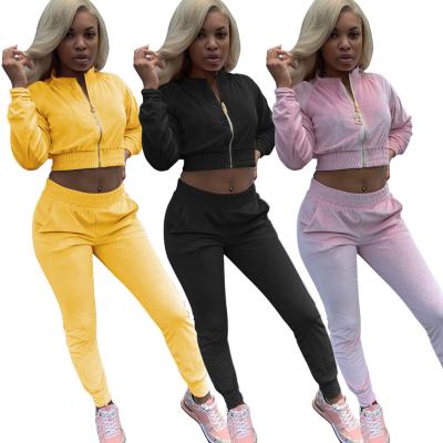 China Breathable most fashionable velor tracksuit women tracksuits for women set two-piece velor tracksuit women for sale