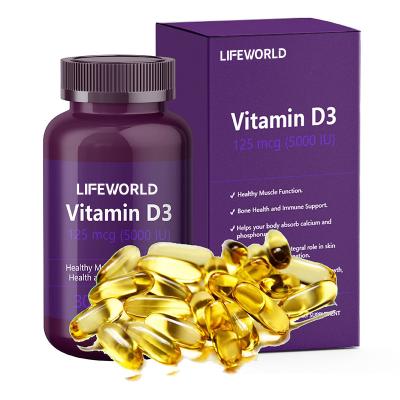 China OEM Vitamin Supplement Capsules , Bone Density Organic 5000 IU Vitamin D3 K2 Softgels for sale