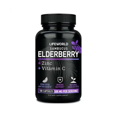 China Organic Elderberry Herbal Immune Supplement Capsules With Essential Vitamins for sale