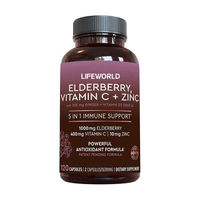 China 5 In 1 Herbal Immune Supplement Capsules Blend With Zinc And Vitamin C Elderberry for sale