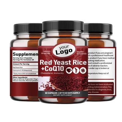 China Good Quality Herbal Supplements Red Yeast Rice 1200mg + CoQ10 100mg Capsules For Heart Healthy for sale