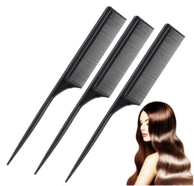 China Home Styling Paint Black Carbon Fiber Anti Static And Heat Resistant Tail Comb for sale