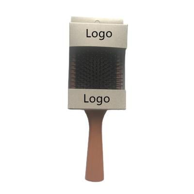 China Wooden Cushion Detangling Hair Private Label Paddle Brush Long for sale