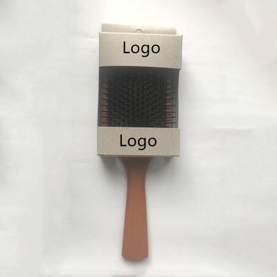 China Paddle Boxes Customized Logo Wooden Mini Paddle Brush Logo for sale