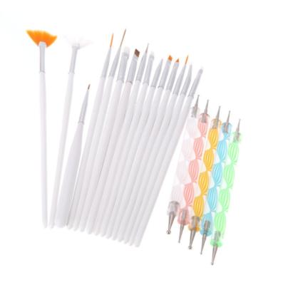 China Eyelash Brushes 20PCS Dotting Polish Painting Drawing Brush Pen Tools Nail Art Design for sale